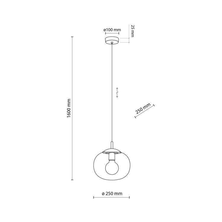 VIBE GRAPHITE Lampa wisząca 1 250 5827 TK Lighting Czarny Grafitowy
