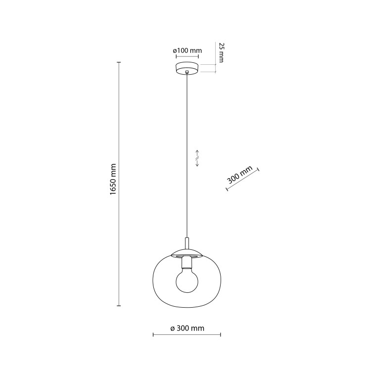 VIBE TOPAZ Lampa wisząca 1 300 4677 TK Lighting Czarny Topaz