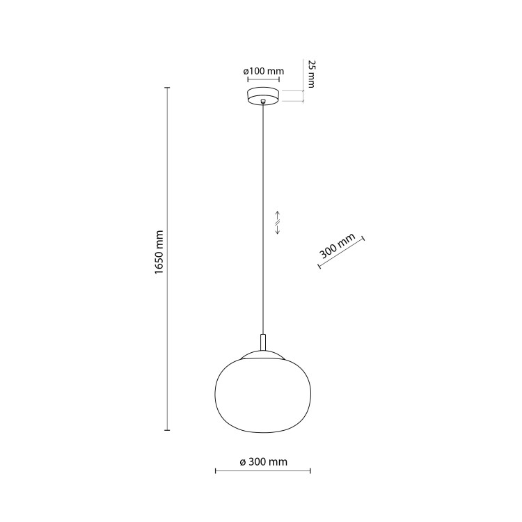 VIBE WHITE Lampa wisząca 1 300 4789 TK Lighting Czarny Biały