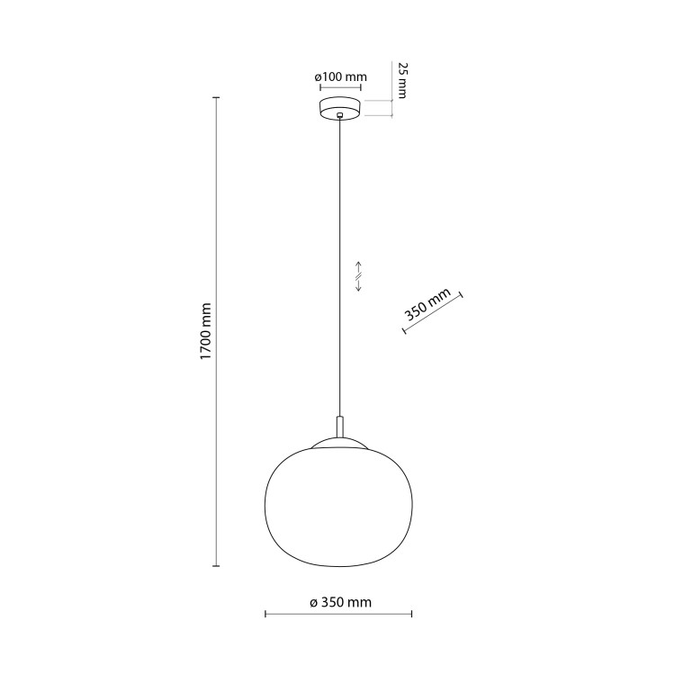 VIBE WHITE Lampa wisząca 1 350 4804 TK Lighting Czarny Biały