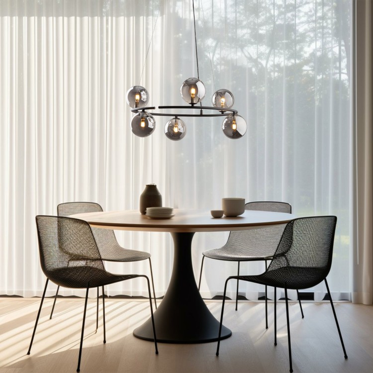 ANABELLE Lampa wisząca 6 6843 TK Lighting Czarny Grafitowy