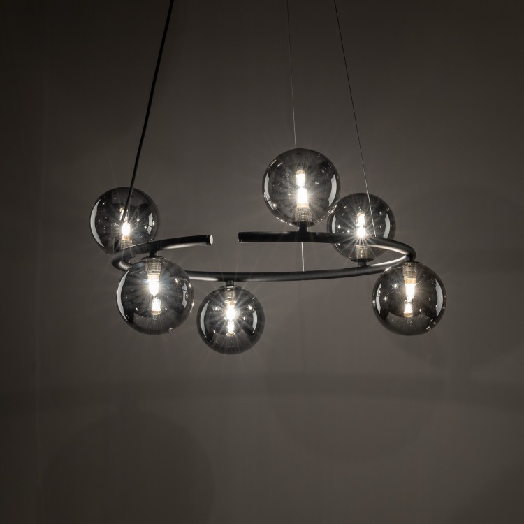 ANABELLE Lampa wisząca 6 6843 TK Lighting Czarny Grafitowy