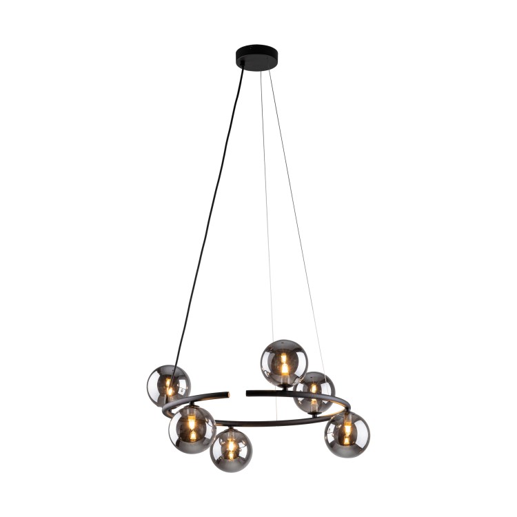 ANABELLE Lampa wisząca 6 6843 TK Lighting Czarny Grafitowy