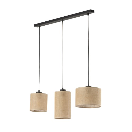 JUTA Lampa wisząca 3 4954 TK Lighting Czarny Juta