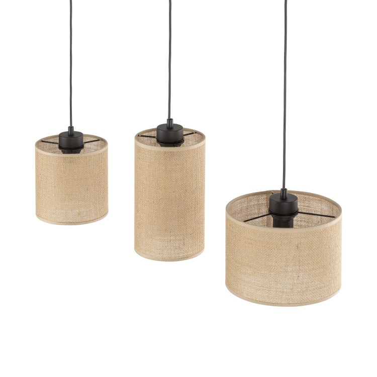 JUTA Lampa wisząca 3 4954 TK Lighting Czarny Juta