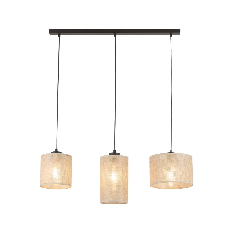JUTA Lampa wisząca 3 4954 TK Lighting Czarny Juta