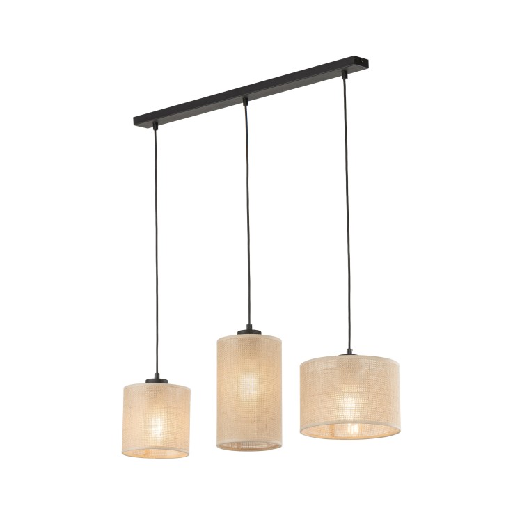 JUTA Lampa wisząca 3 4954 TK Lighting Czarny Juta