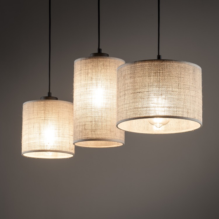 JUTA Lampa wisząca 3 4954 TK Lighting Czarny Juta