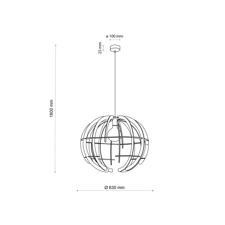 VENUS WOOD Lampa wisząca 1 L 6888 TK Lighting  Brązowy