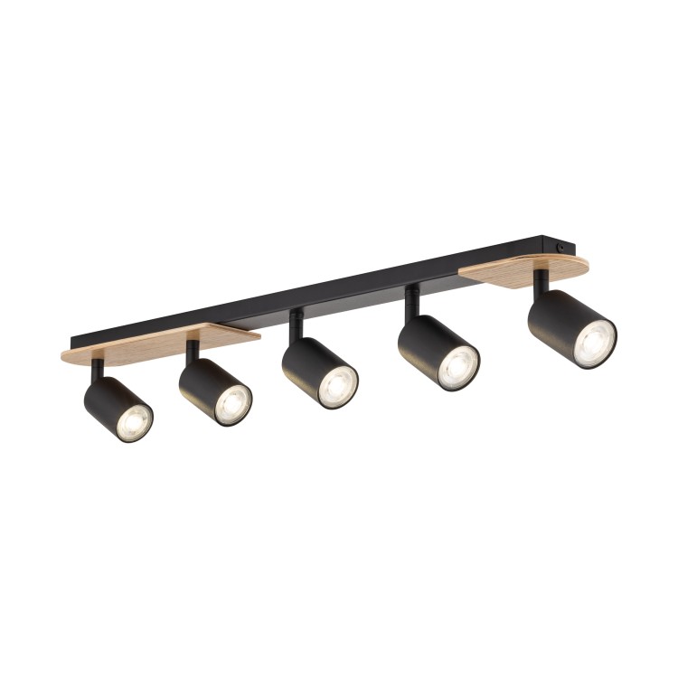 COVER WOOD Lampa sufitowa 5 5777 TK Lighting Czarny Czarny