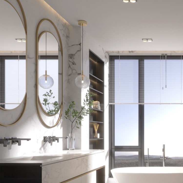 CADIX GOLD Lampa wisząca 1 PŁ 759 TK Lighting Złoty Transparentny