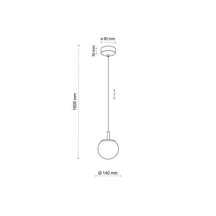 CADIX GOLD Lampa wisząca 1 PŁ 759 TK Lighting Złoty Transparentny