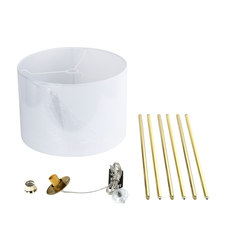 UMBERTO WHITE GOLD Lampa podłogowa 1 6637 TK Lighting Złoty Biały