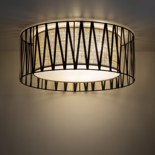 HARMONY NATURE Lampa sufitowa 4 500 5940 TK Lighting Biały Juta, Czarny