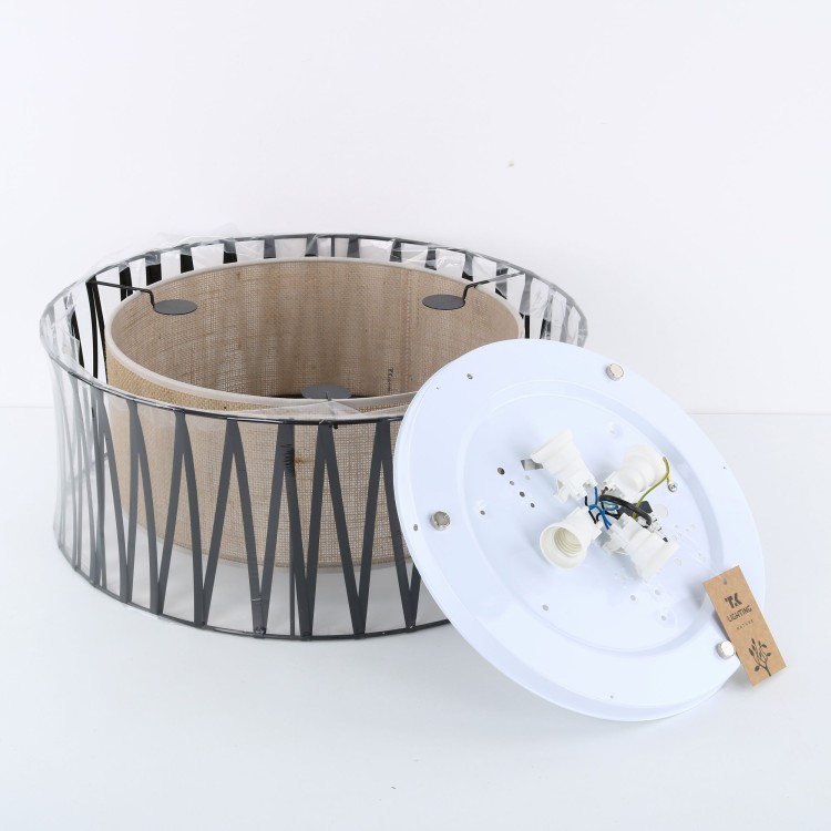 HARMONY NATURE Lampa sufitowa 4 500 5940 TK Lighting Biały Juta, Czarny
