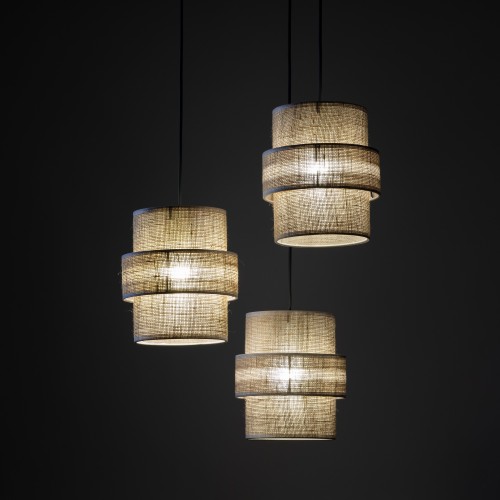 CALISTO JUTA Lampa wisząca 3 Koło 6098 TK Lighting Czarny Juta