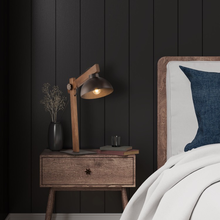 OSLO BROWN Lampka nocna 1 5788 TK Lighting Brązowy, Orzech Brązowy