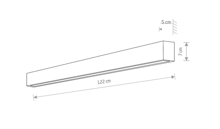 Oprawa liniowa ścienna STRAIGHT WALL LED L GRAPHITE 7560 NOWODVORSKI Lighting 120cm T8 Loft nowoczesna oświetleniowa natynkowa kinkiet grafitowy Inspiracje Premium