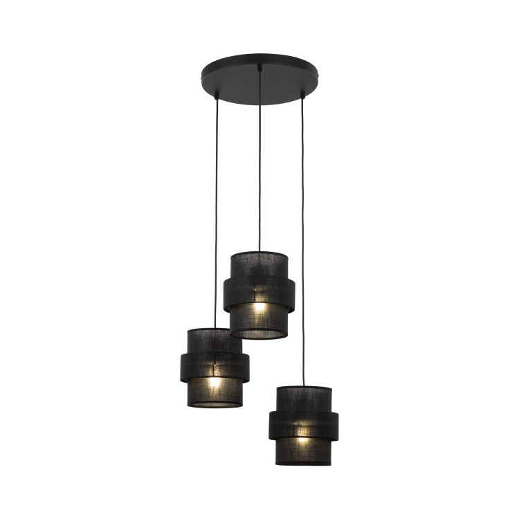 CALISTO BLACK Lampa wisząca 3 Koło 5981 TK Lighting Czarny Czarny