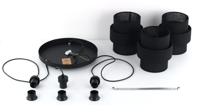 CALISTO BLACK Lampa wisząca 3 Koło 5981 TK Lighting Czarny Czarny