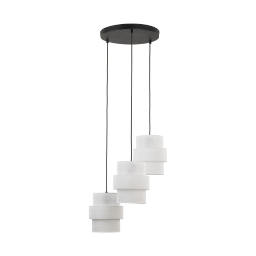 CALISTO WHITE Lampa wisząca 3 Koło 6018 TK Lighting Czarny Biały