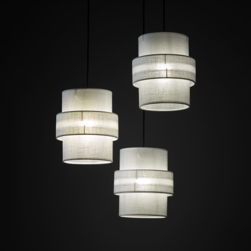 CALISTO WHITE Lampa wisząca 3 Koło 6018 TK Lighting Czarny Biały