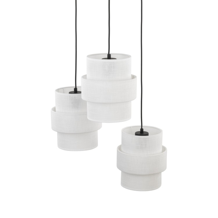 CALISTO WHITE Lampa wisząca 3 Koło 6018 TK Lighting Czarny Biały