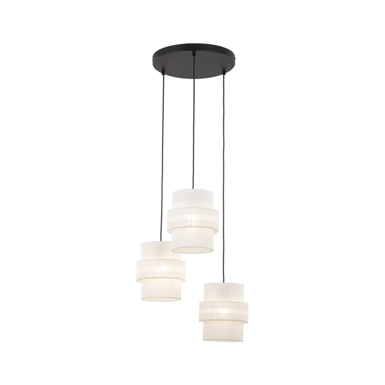CALISTO WHITE Lampa wisząca 3 Koło 6018 TK Lighting Czarny Biały