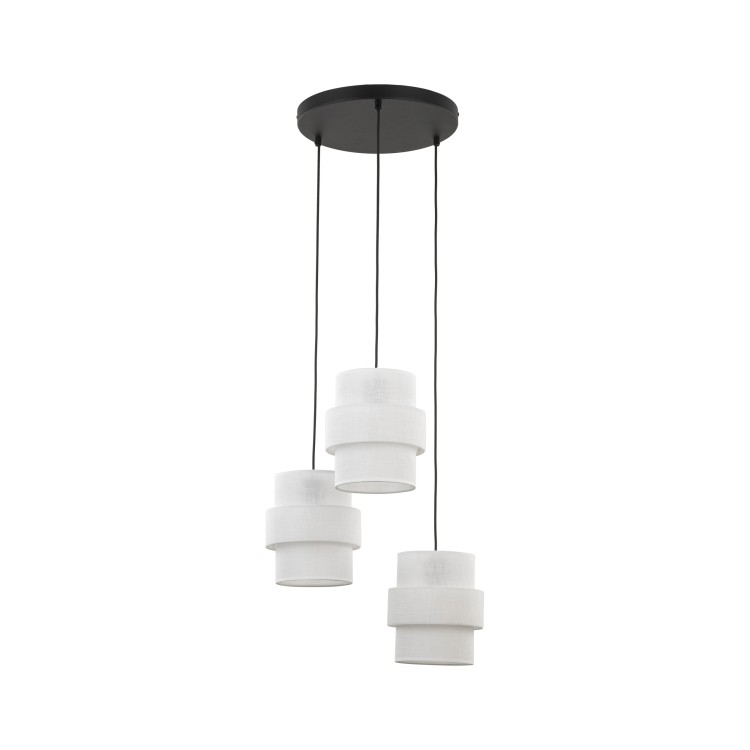 CALISTO WHITE Lampa wisząca 3 Koło 6018 TK Lighting Czarny Biały