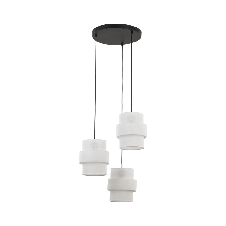 CALISTO WHITE Lampa wisząca 3 Koło 6018 TK Lighting Czarny Biały
