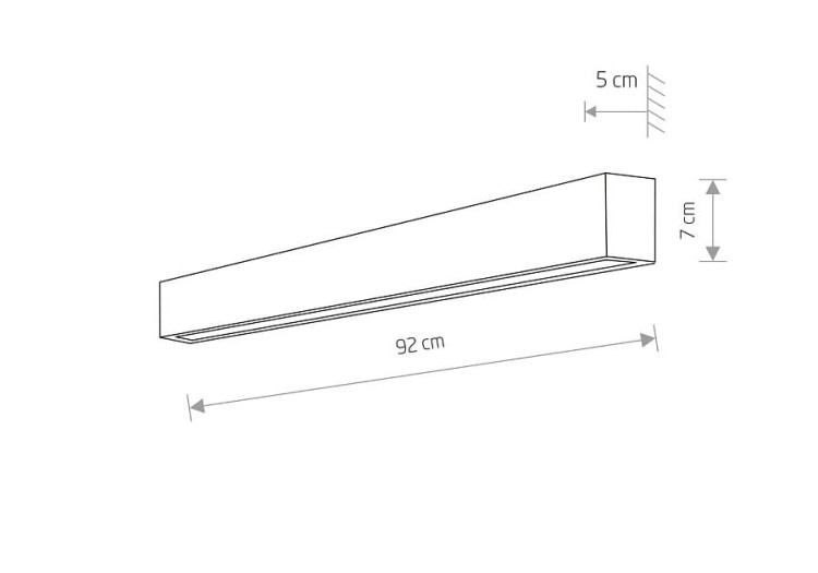 Oprawa liniowa ścienna STRAIGHT WALL LED M WHITE 7567 NOWODVORSKI Lighting 90cm T8 Loft nowoczesna oświetleniowa natynkowa kinkiet biały Inspiracje Premium