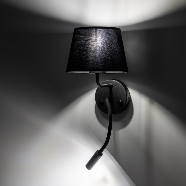 MAJA BLACK Kinkiet 2 E27 + G9 10081 TK Lighting Czarny Czarny