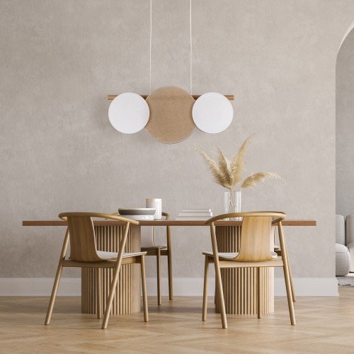 PULSE Lampa wisząca 3 10005 TK Lighting Biały, Sosna Juta, Kość słoniowa