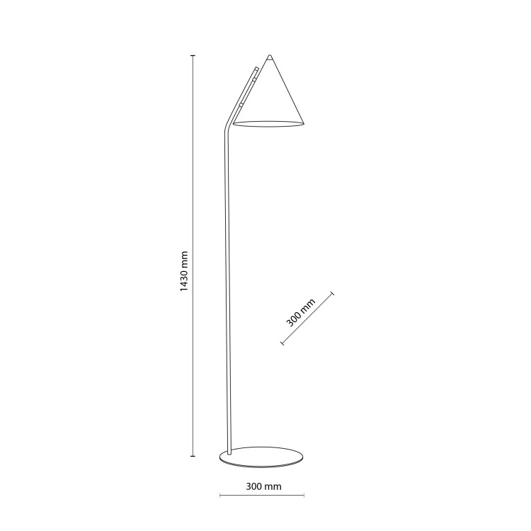 CONO BLACK Lampa podłogowa 1 16010 TK Lighting Czarny Czarny