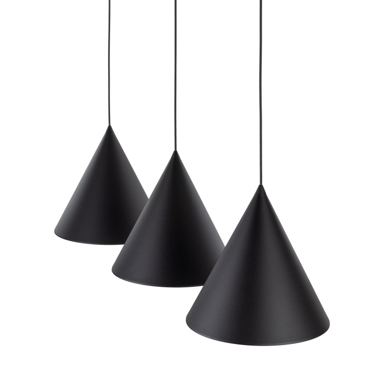 CONO BLACK Lampa wisząca L 3 Listwa 10060 TK Lighting Czarny Czarny
