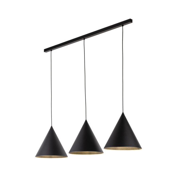 CONO BLACK Lampa wisząca L 3 Listwa 10060 TK Lighting Czarny Czarny