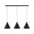 CONO BLACK Lampa wisząca L 3 Listwa 10060 TK Lighting Czarny Czarny