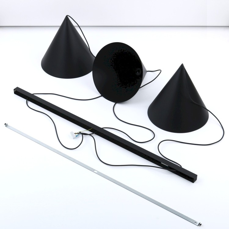 CONO BLACK Lampa wisząca L 3 Listwa 10060 TK Lighting Czarny Czarny