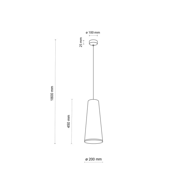 ZING Lampa wisząca 1 10085 TK Lighting Czarny Czarny