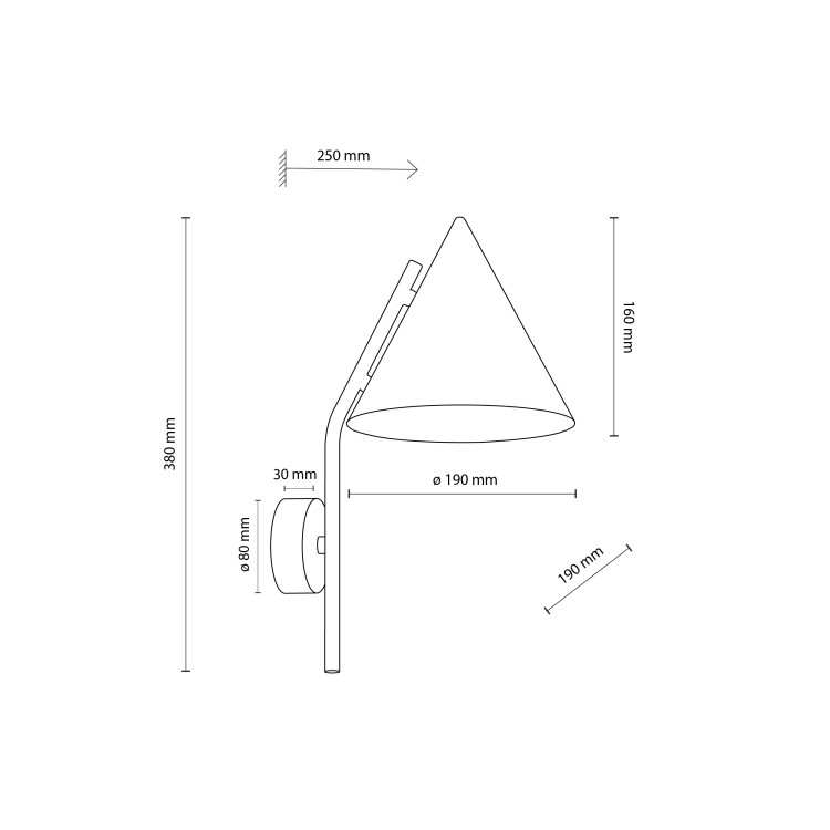 CONO BLACK Kinkiet 1 10041 TK Lighting Czarny Czarny