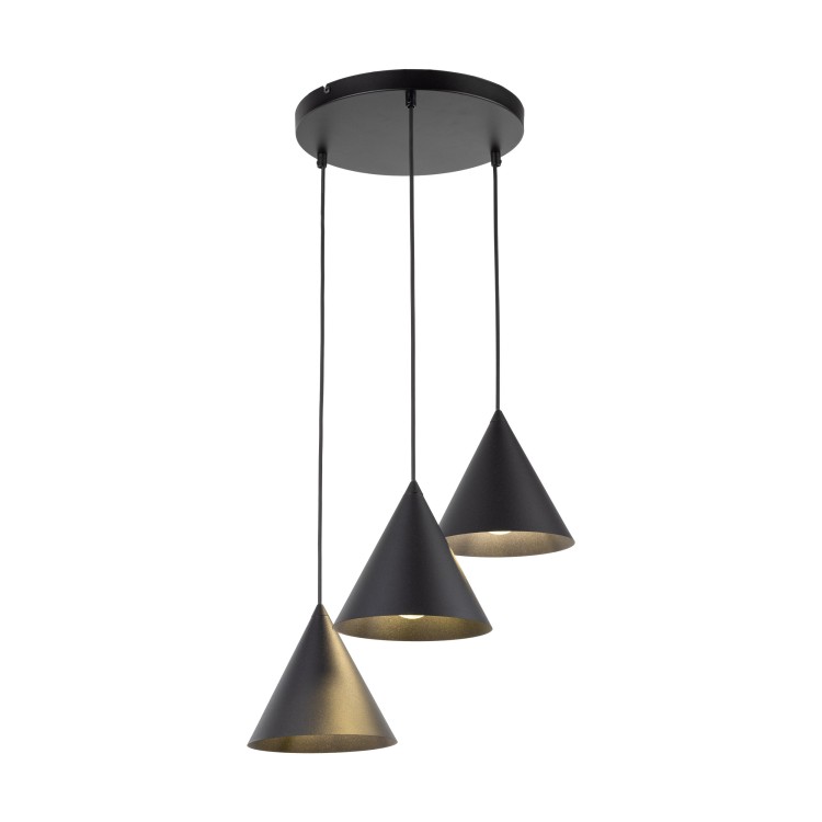 CONO BLACK Lampa wisząca 3 Koło S 10067 TK Lighting Czarny Czarny