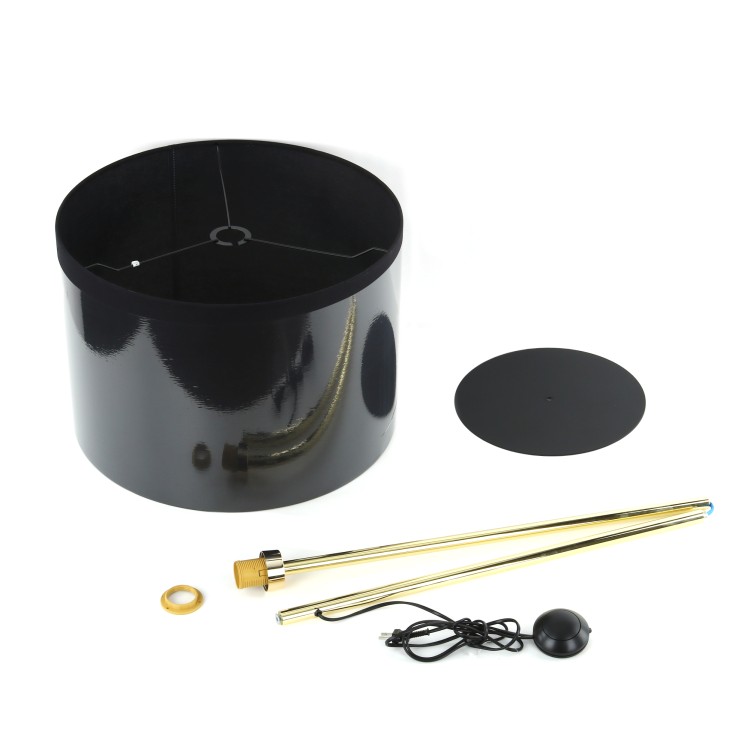 UMBERTO BLACK GOLD Lampa podłogowa 1 16029 TK Lighting Złoty, Czarny Czarny