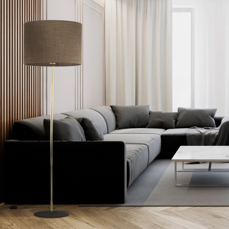 UMBERTO BROWN GOLD Lampa podłogowa 1 16031 TK Lighting Złoty, Czarny Brązowy