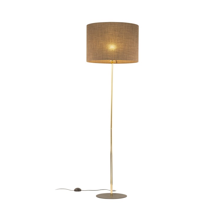 UMBERTO BROWN GOLD Lampa podłogowa 1 16031 TK Lighting Złoty, Czarny Brązowy