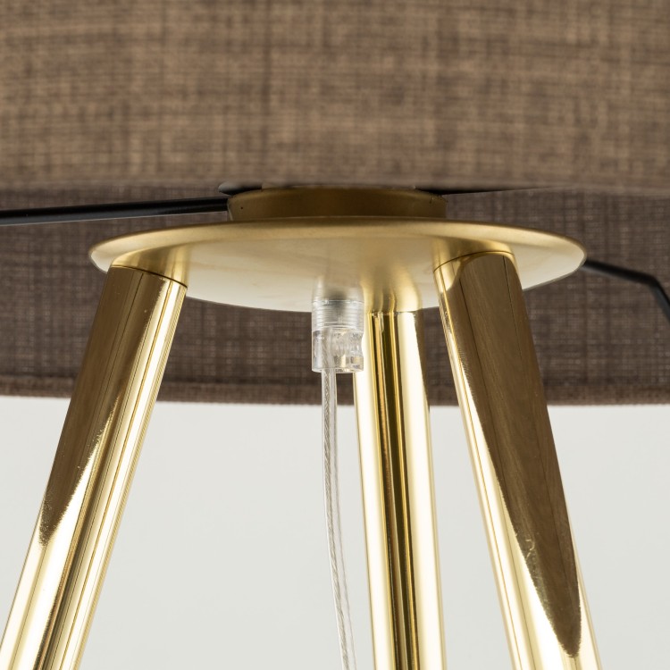UMBERTO BROWN GOLD Lampa podłogowa 1 16032 TK Lighting Złoty Brązowy