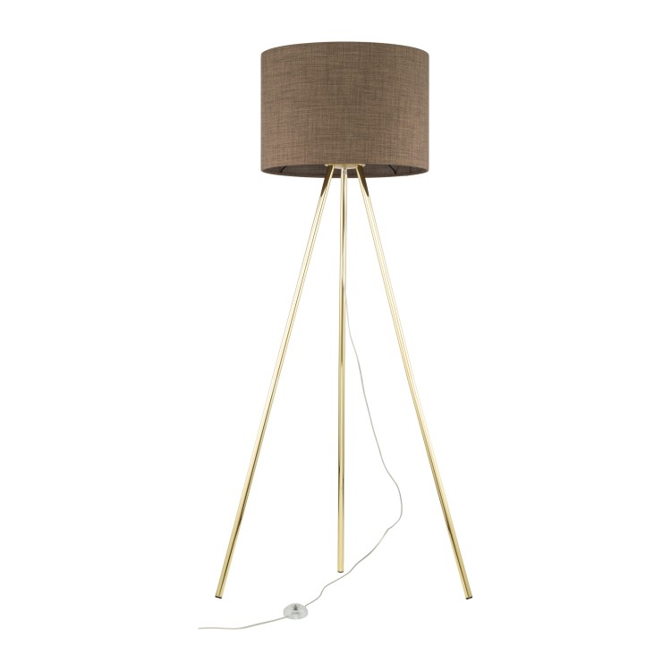 UMBERTO BROWN GOLD Lampa podłogowa 1 16032 TK Lighting Złoty Brązowy