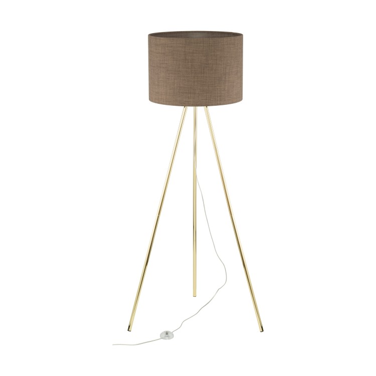 UMBERTO BROWN GOLD Lampa podłogowa 1 16032 TK Lighting Złoty Brązowy
