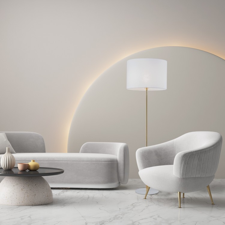 UMBERTO WHITE GOLD Lampa podłogowa 1 16033 TK Lighting Złoty Biały