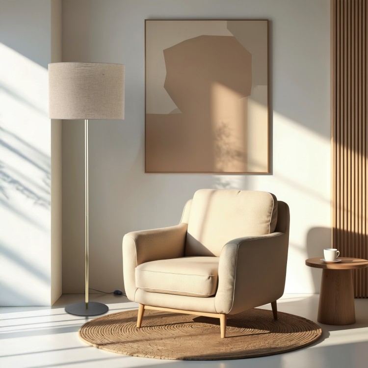UMBERTO LINEN GOLD Lampa podłogowa 1 16035 TK Lighting Złoty Len