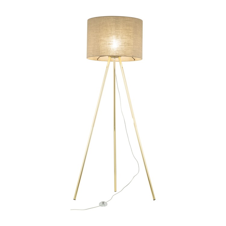 UMBERTO LINEN GOLD Lampa podłogowa 1 16036 TK Lighting Złoty Len